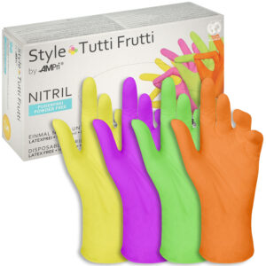 Ühekordsed puudrivabad nitriilkindad style tutti frutti 96tk